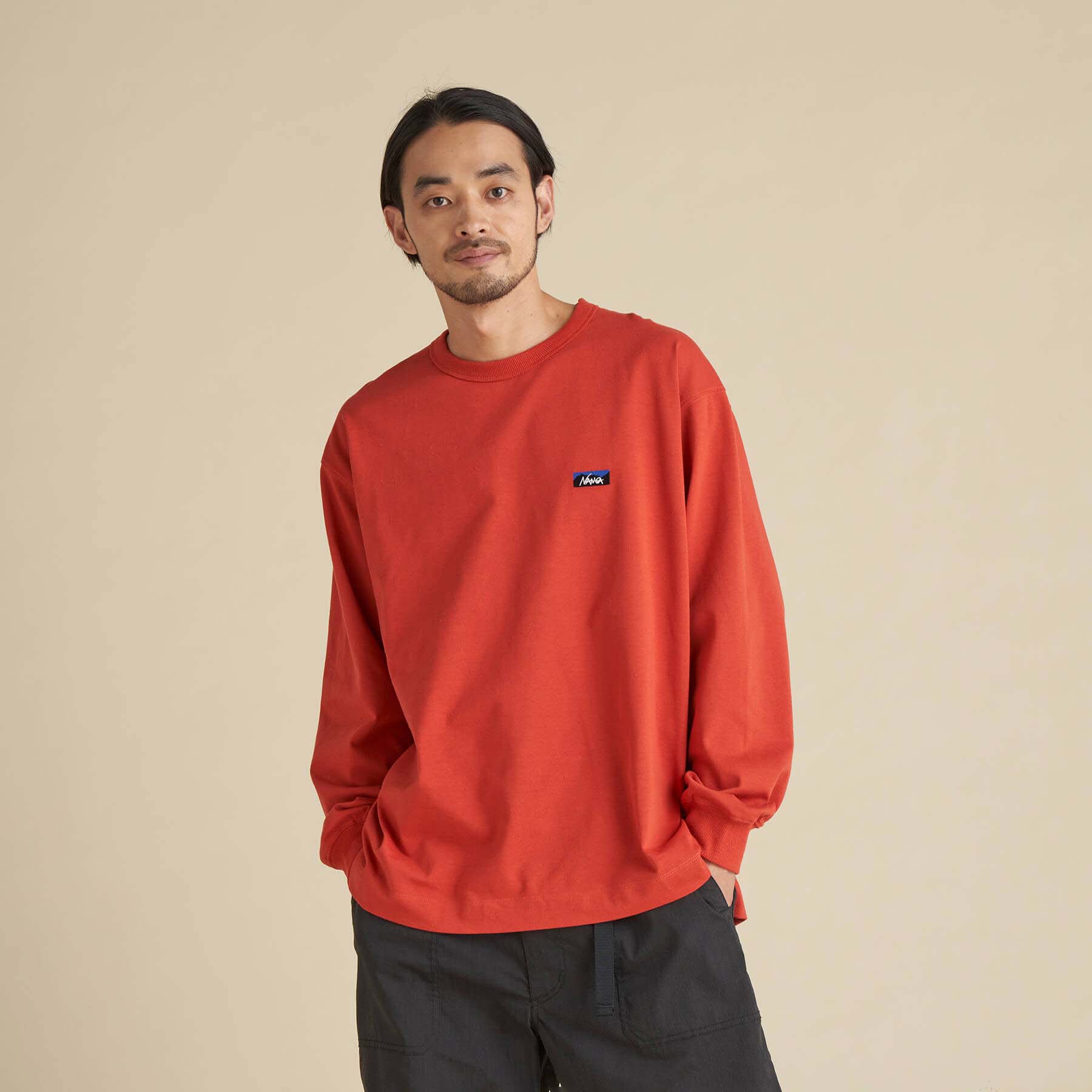 ECO HYBRID BOX LOGO EMBROIDERY L/S TEE
